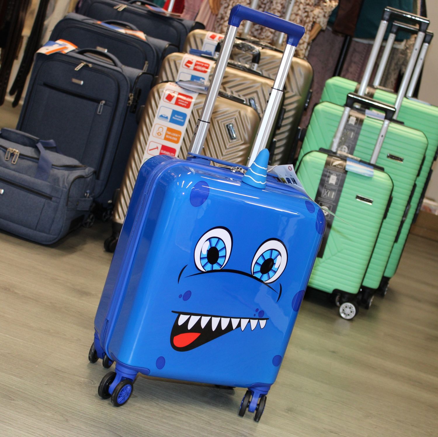 Valise enfant en polycarbonate bleu