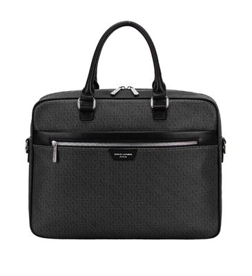 Sac à documents en similicuir noir à imprimés