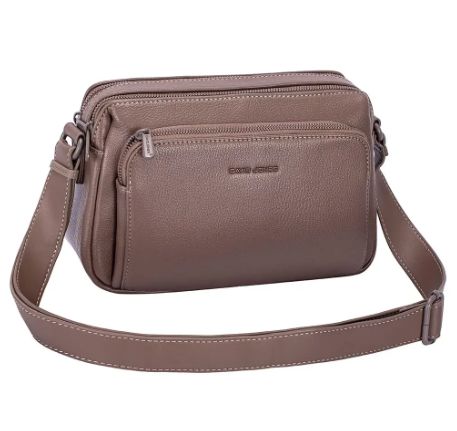 Sac multipoches en similicuir chocolat