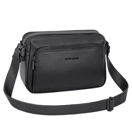 Sac multipoches en similicuir noir