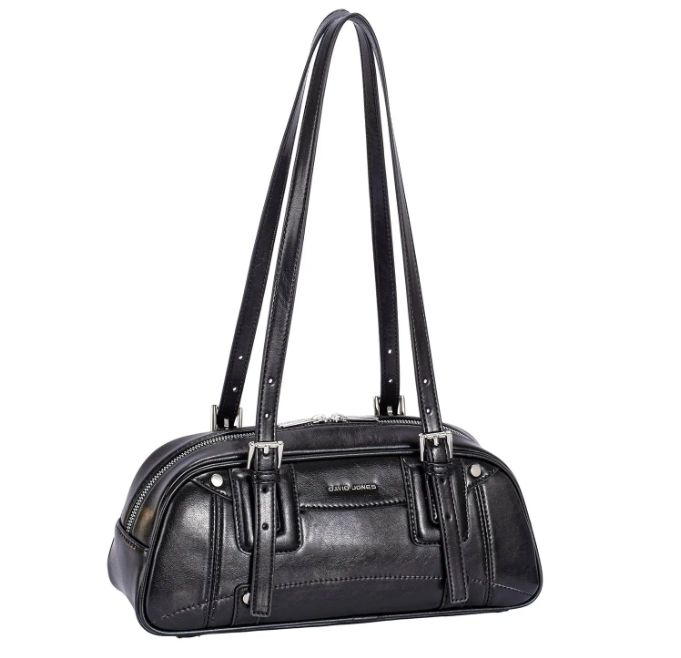 Sac polochon en cuir synthétique noir