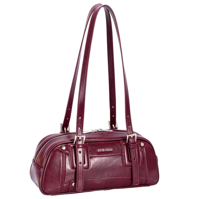 Sac polochon en cuir synthétique bordeaux