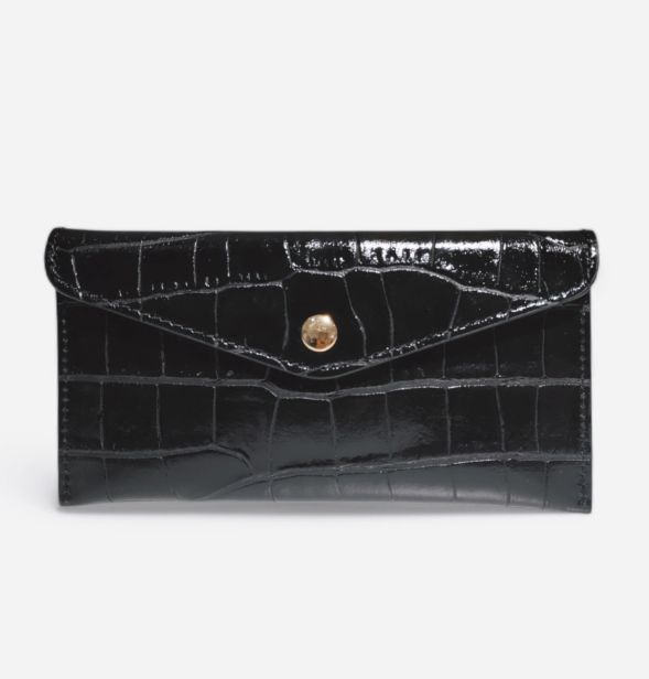 Porte carte en cuir noir
