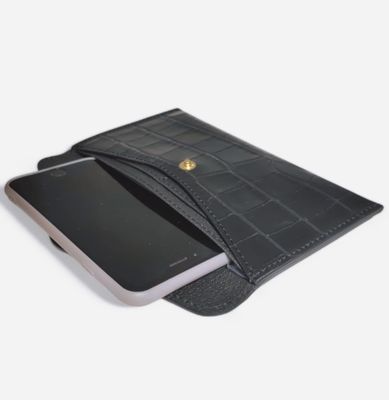 Porte carte en cuir noir
