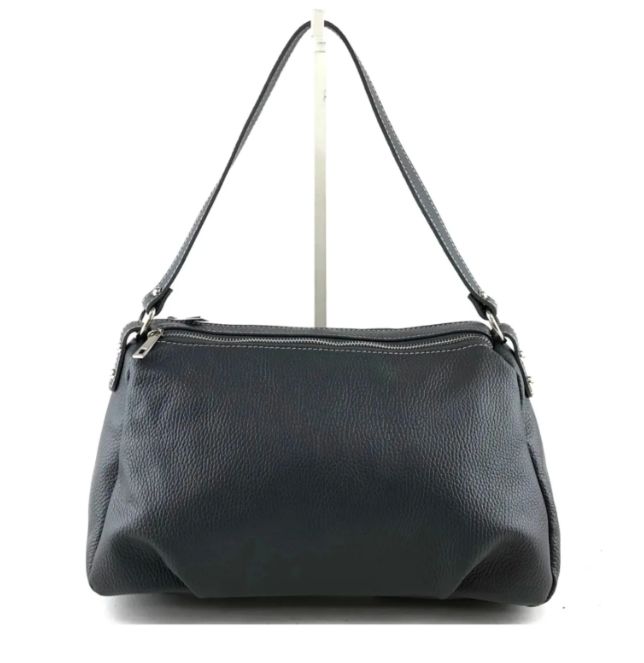 Sac en cuir grainé noir