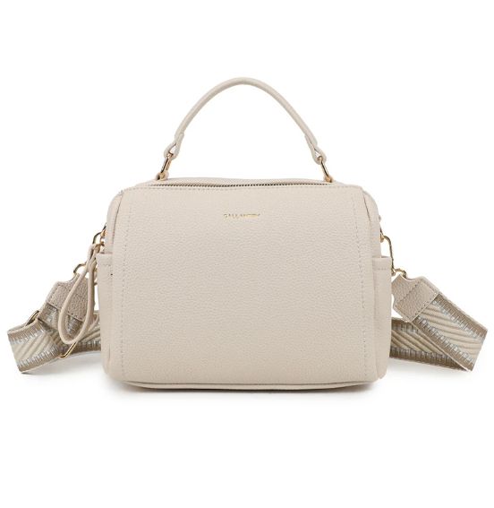 Sac multipoche beige à large bandoulière