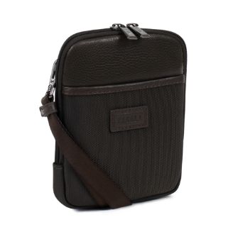 Sac homme en nylon et cuir marron