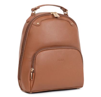 Sac à dos en cuir de vachette cognac