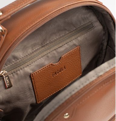 Sac à dos en cuir de vachette cognac