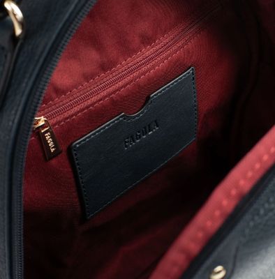 Sac à dos en cuir de vachette bleu marine