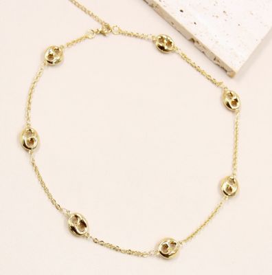 Collier graine de café en acier inoxydable