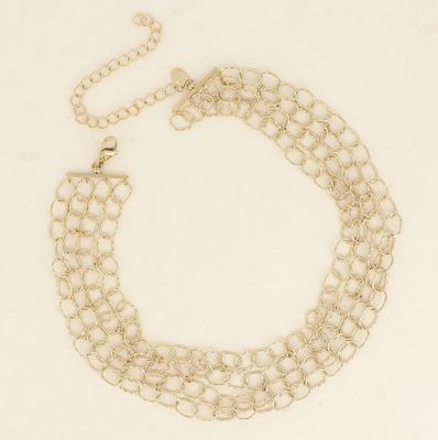 Collier ras de cou en acier à 4 rangs