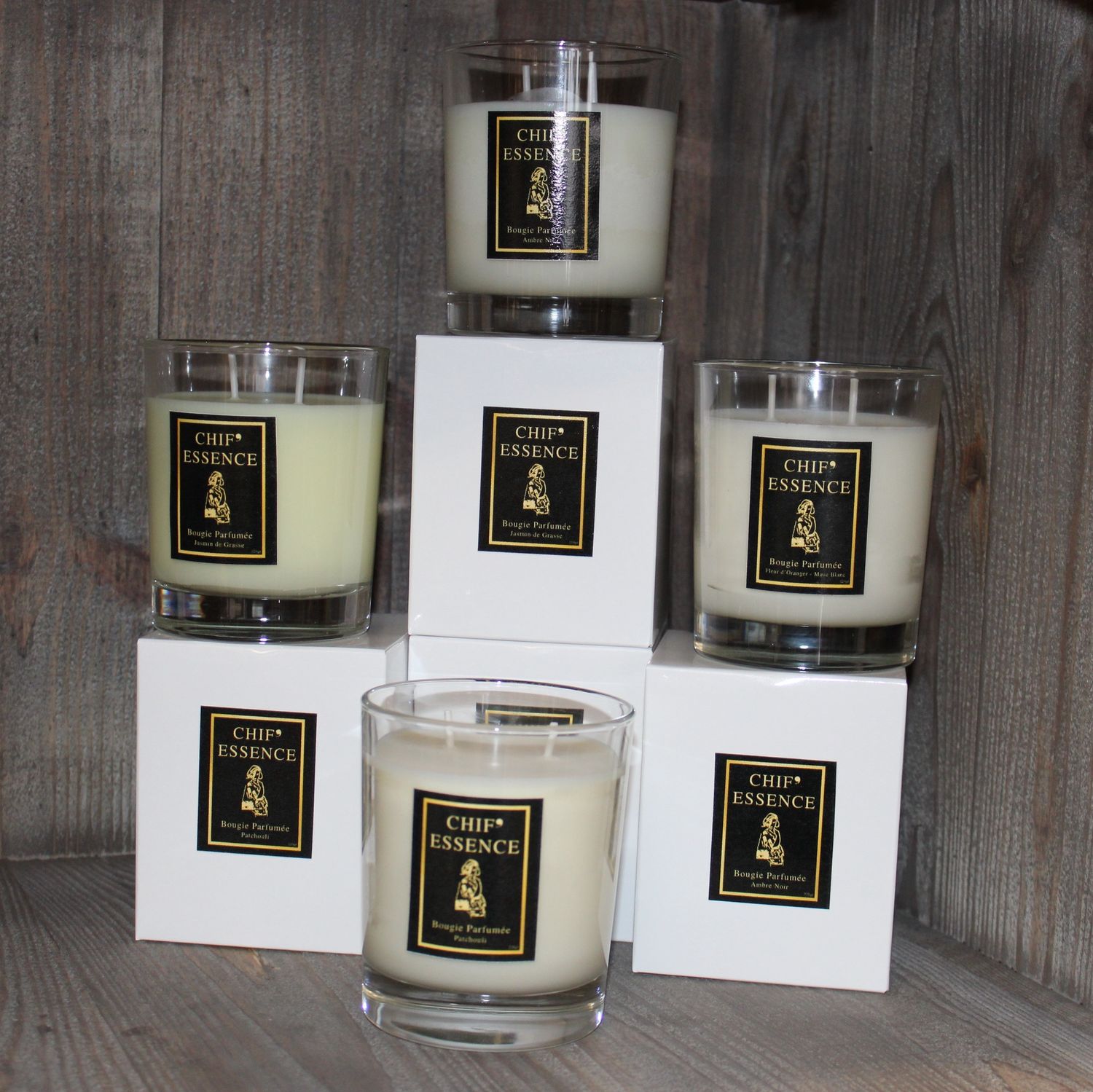 Bougie parfumé senteur AMBRE NOIR