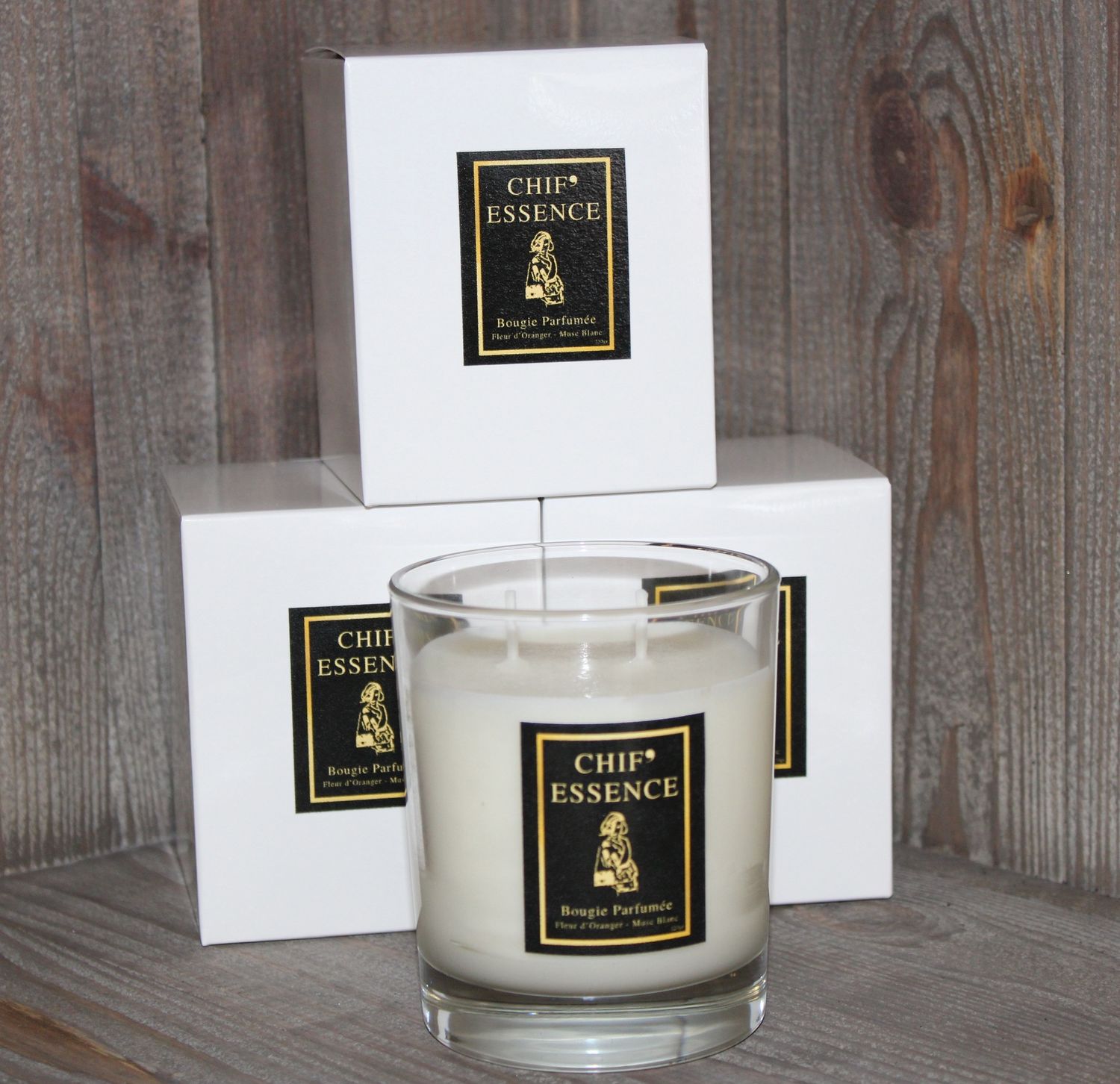 Bougie parfumé senteur FLEUR d&#39;ORANGER &amp; MUSC BLANC