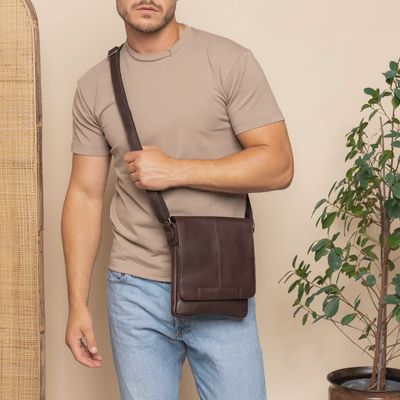 Sac bandoulière BODIN marron