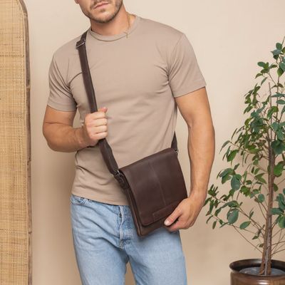 Sac bandoulière BODIN marron