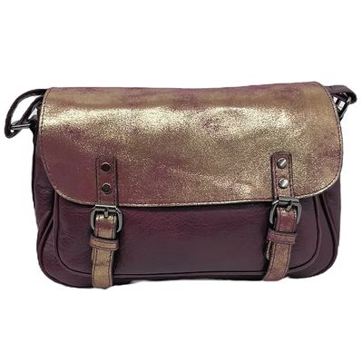 Sac bandoulière bordeaux (maxi format)