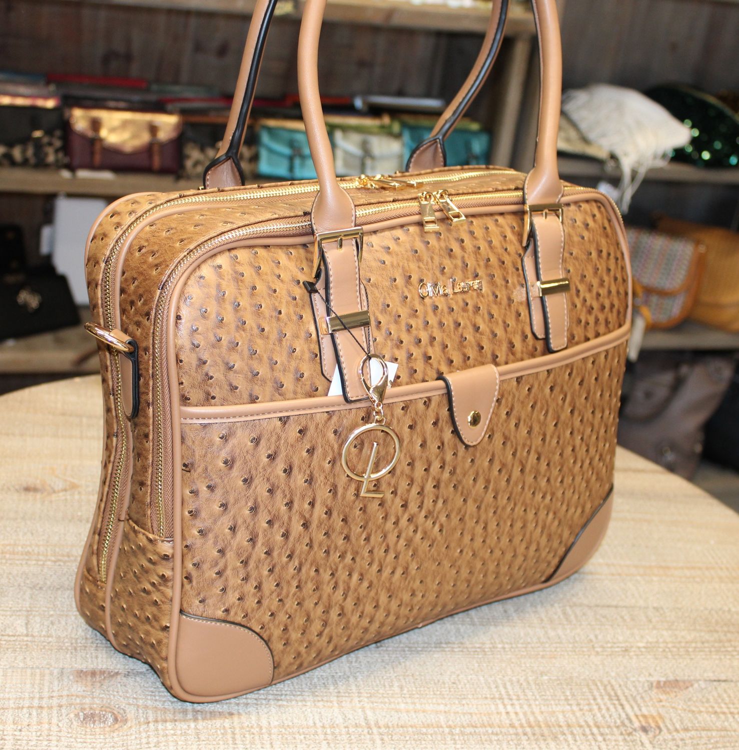 Sac business KIARA cognac
