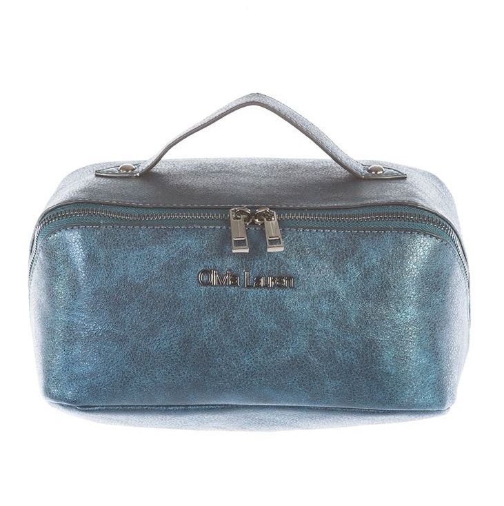 Beauty Case PETON bleu satiné
