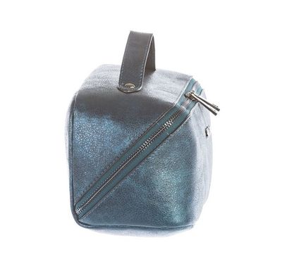 Beauty Case PETON bleu satiné
