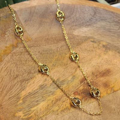 Collier graine de café en acier inoxydable