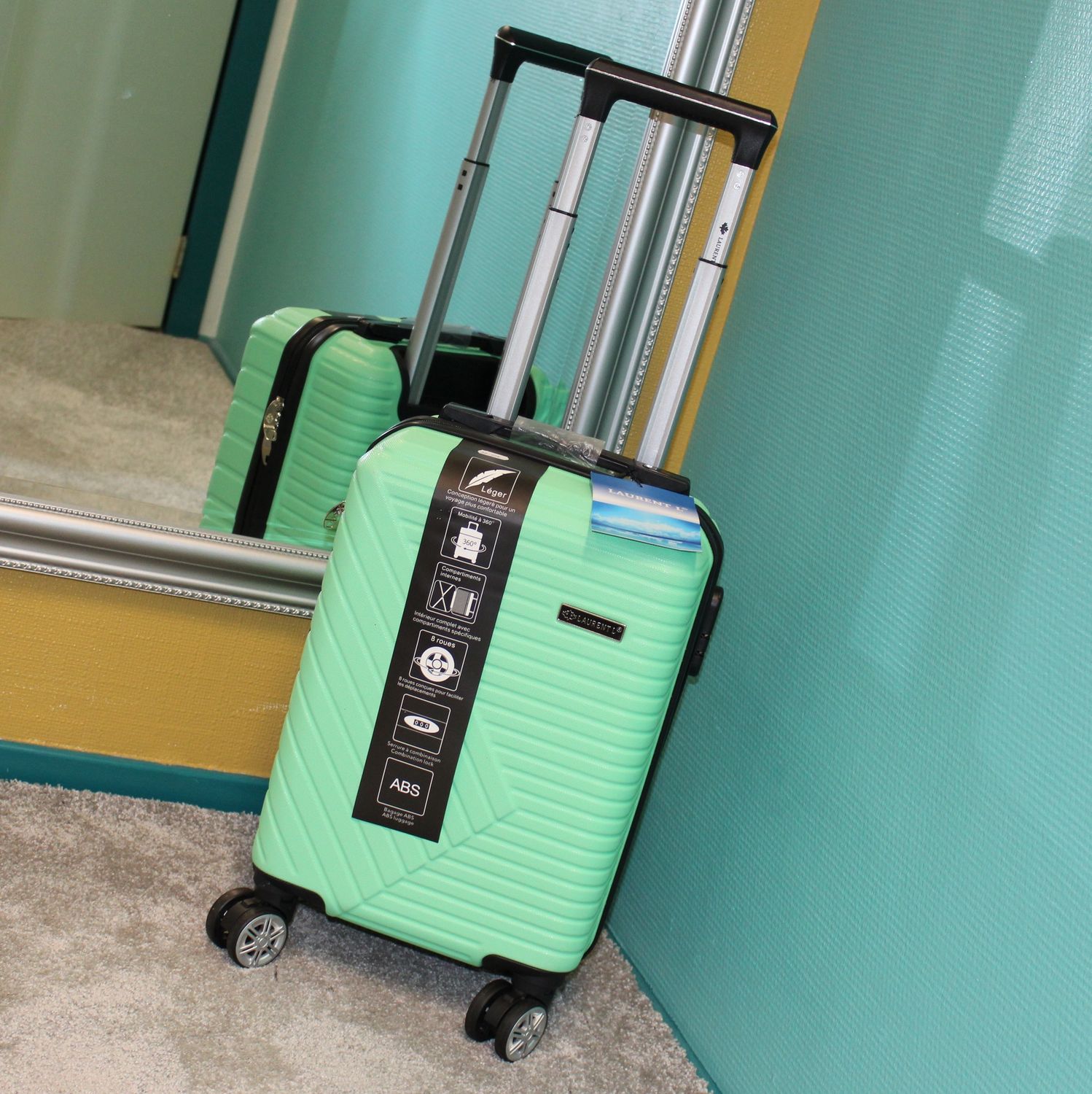 Valise en ABS vert pastel