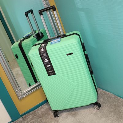 Grande valise en ABS vert pastel