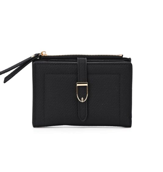 Petit portefeuille en cuir synthétique noir