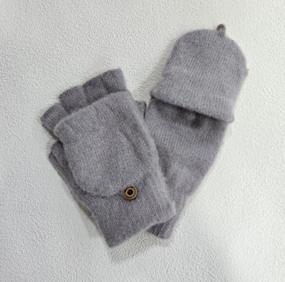 Mitaines grises à capuchon pour femme