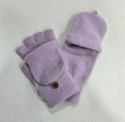 Mitaines lilas à capuchon pour femme