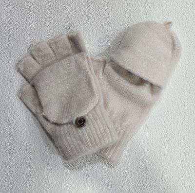 Mitaines à capuchon beige pour femme