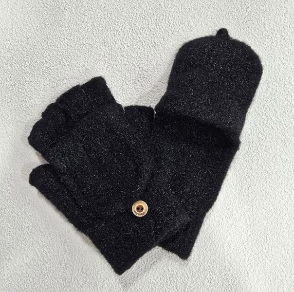 Mitaines à capuchon noir pour femme