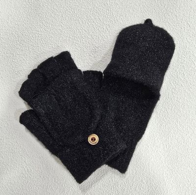 Mitaines à capuchon noir pour femme