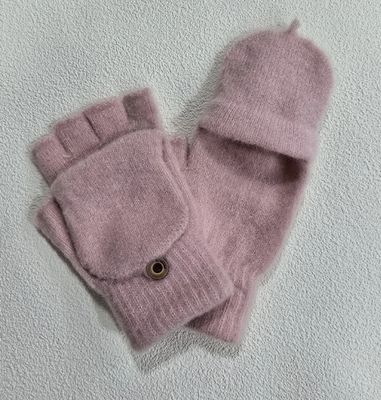 Mitaines rose pâle à capuchon pour femme