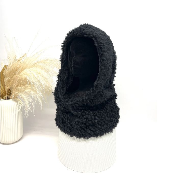 Cagoule pour femme en polaire noir