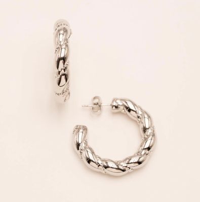 Créoles double torsade en acier inoxydable