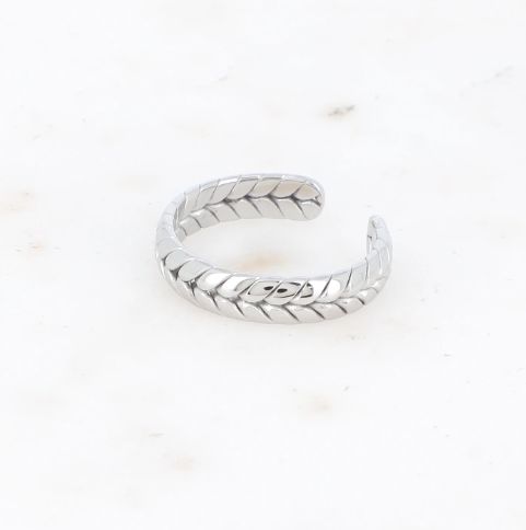 Bague réglable en acier effet épi