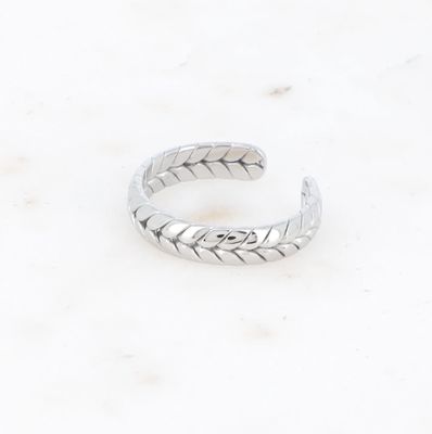 Bague réglable en acier effet épi