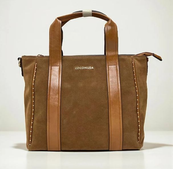 Sac à main/bandoulière en similicuir camel