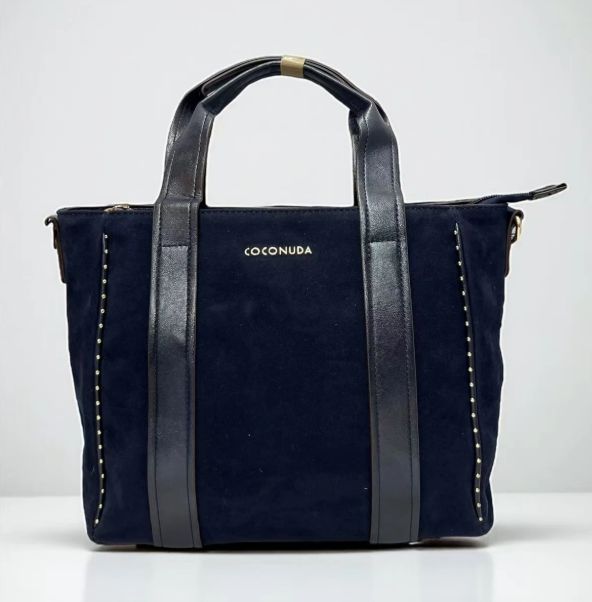 Sac à main/bandoulière en similicuir bleu marine