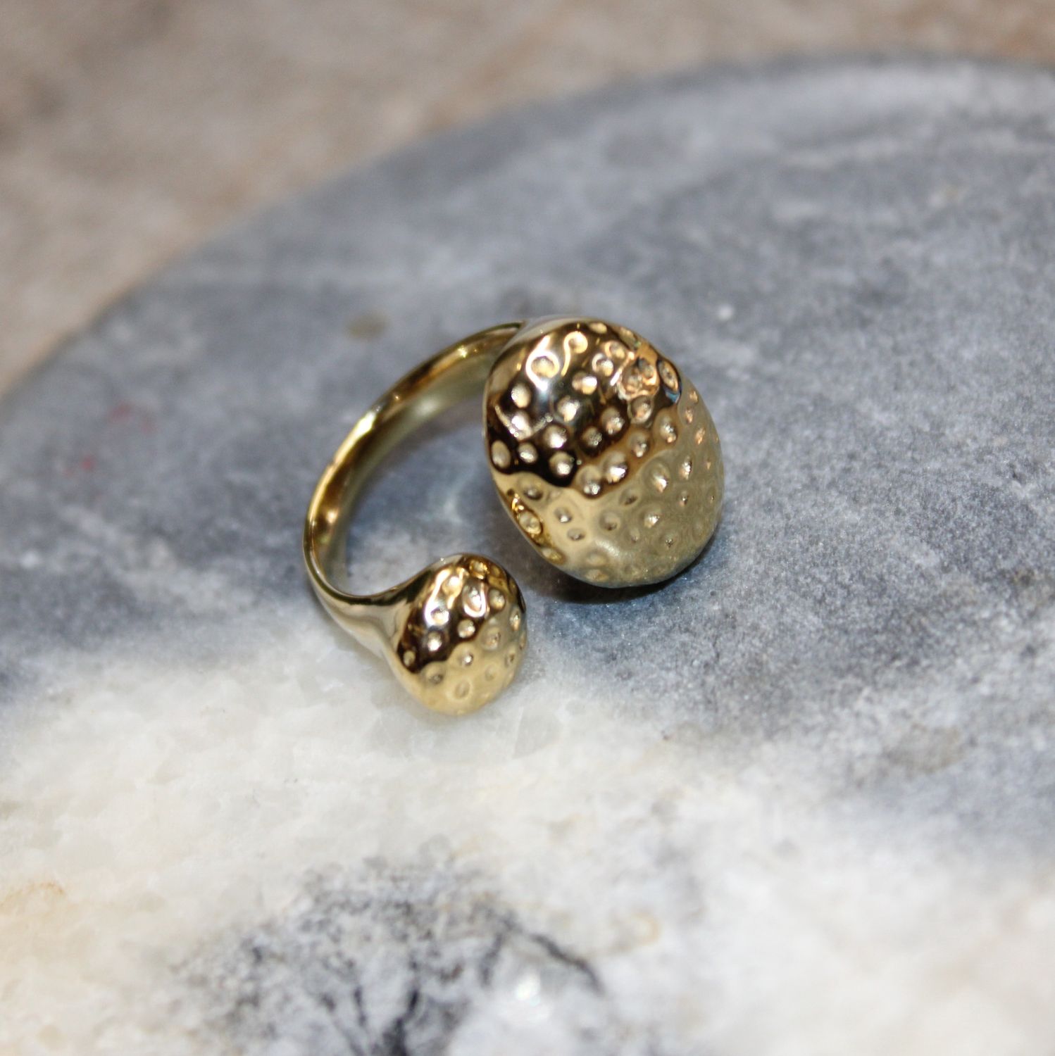 Bague réglable en acier inoxydable de couleur or