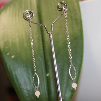 Boucles d'oreilles en acier et pierre