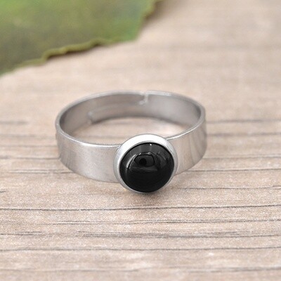 Bague réglable avec pierre d'ONYX