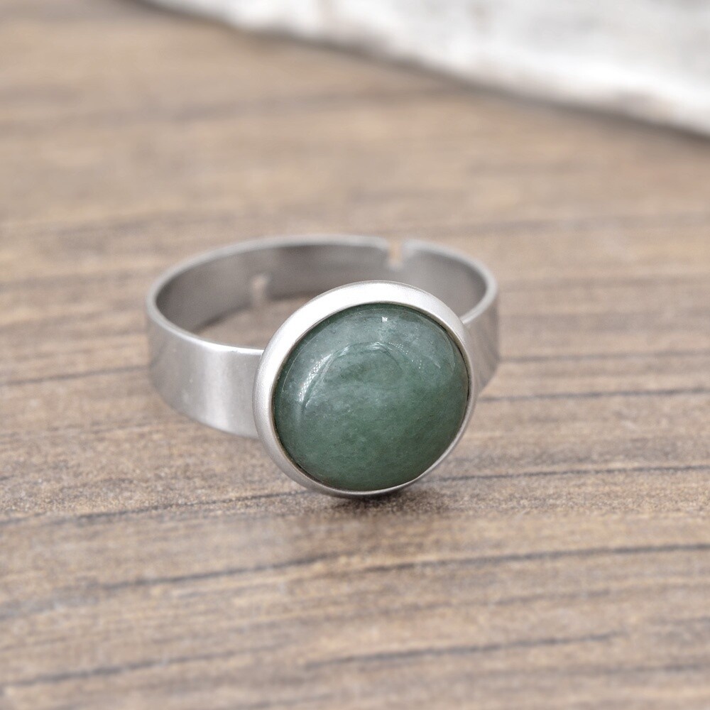 Bague réglable avec pierre d'AVENTURINE