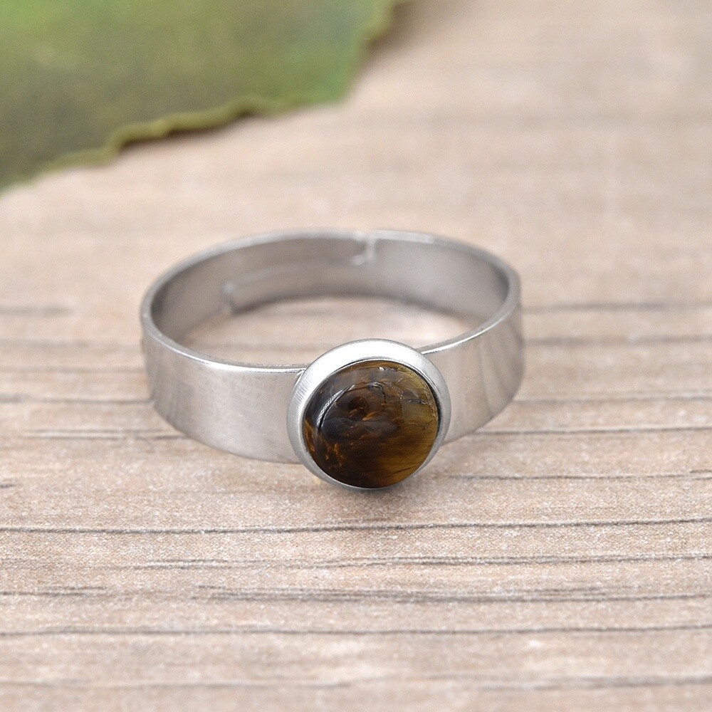 Bague réglable avec pierre OEIL DE TIGRE