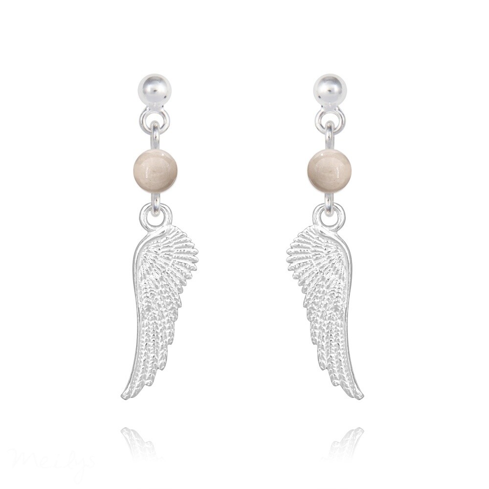 = Boucles d'oreilles en argent et pierre naturelle =