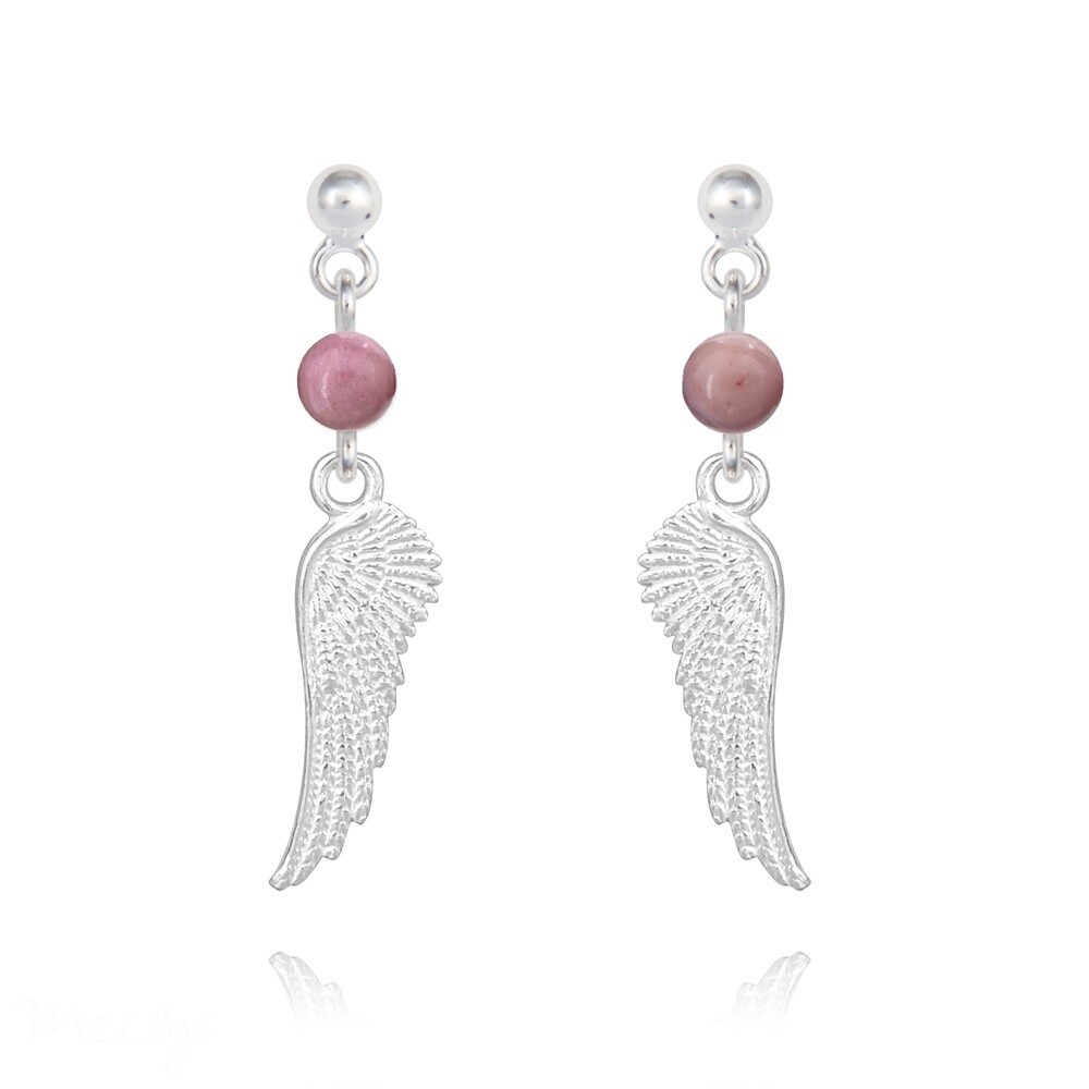 =Boucles d'oreilles en argent et pierre naturelle=