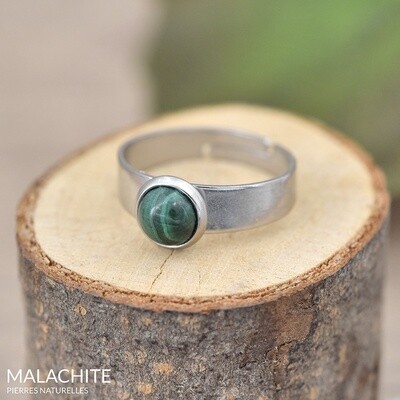 Bague réglable avec MALACHITE