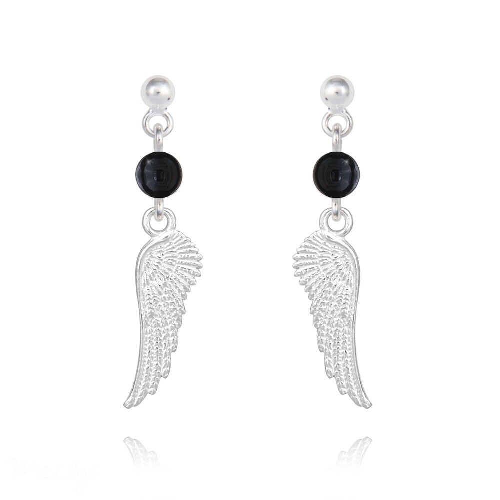 ;Boucles d'oreilles en argent et pierre naturelle