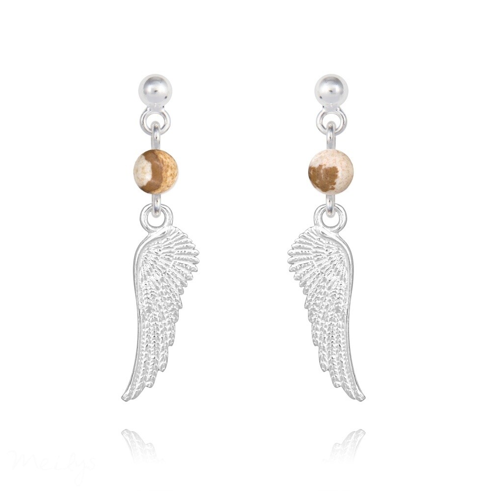 : Boucles d'oreilles en argent et pierre naturelle
